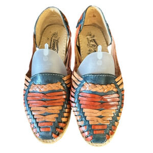 Mexican LEATHER HUARACHE SHOES. Slip on Mexican Huaraches size 7